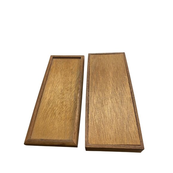 Handcrafted Wooden Rectangular Storage Box Set With Lid - Picture 3 of 5